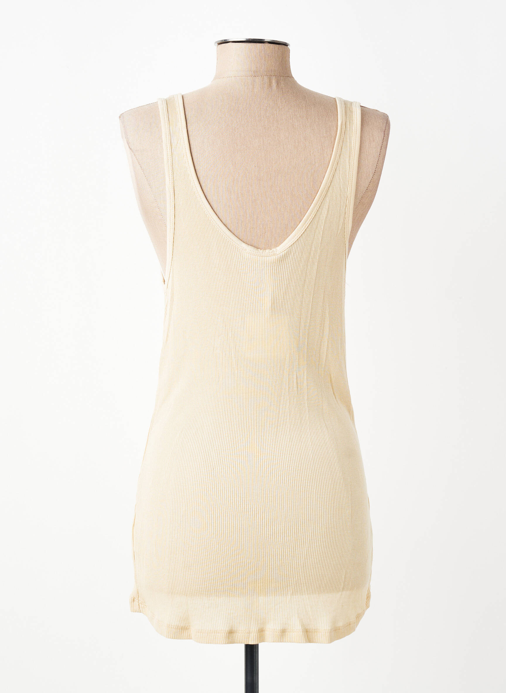 Débardeur stretch sans manche beige AMERICAN VINTAGE femme