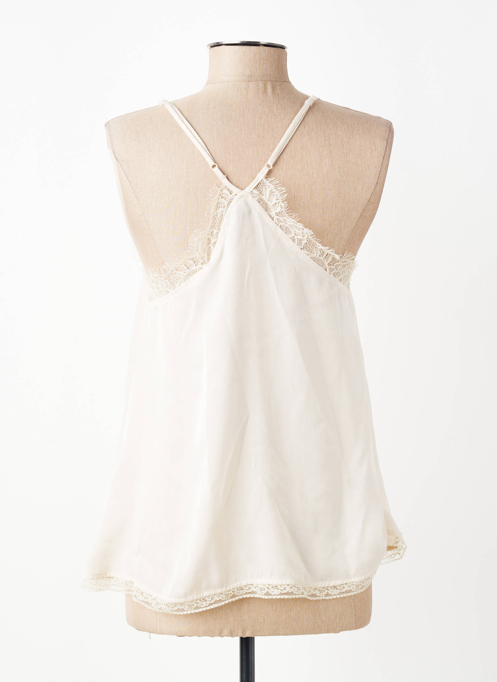Top manches bretelles ajustables fines bretelles beige SCHOOL RAG femme