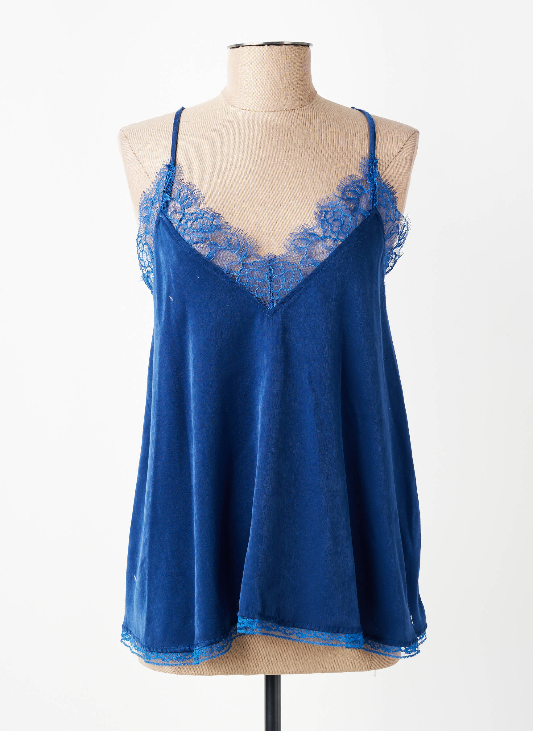 Top manches bretelles ajustables fines bretelles bleu SCHOOL RAG femme