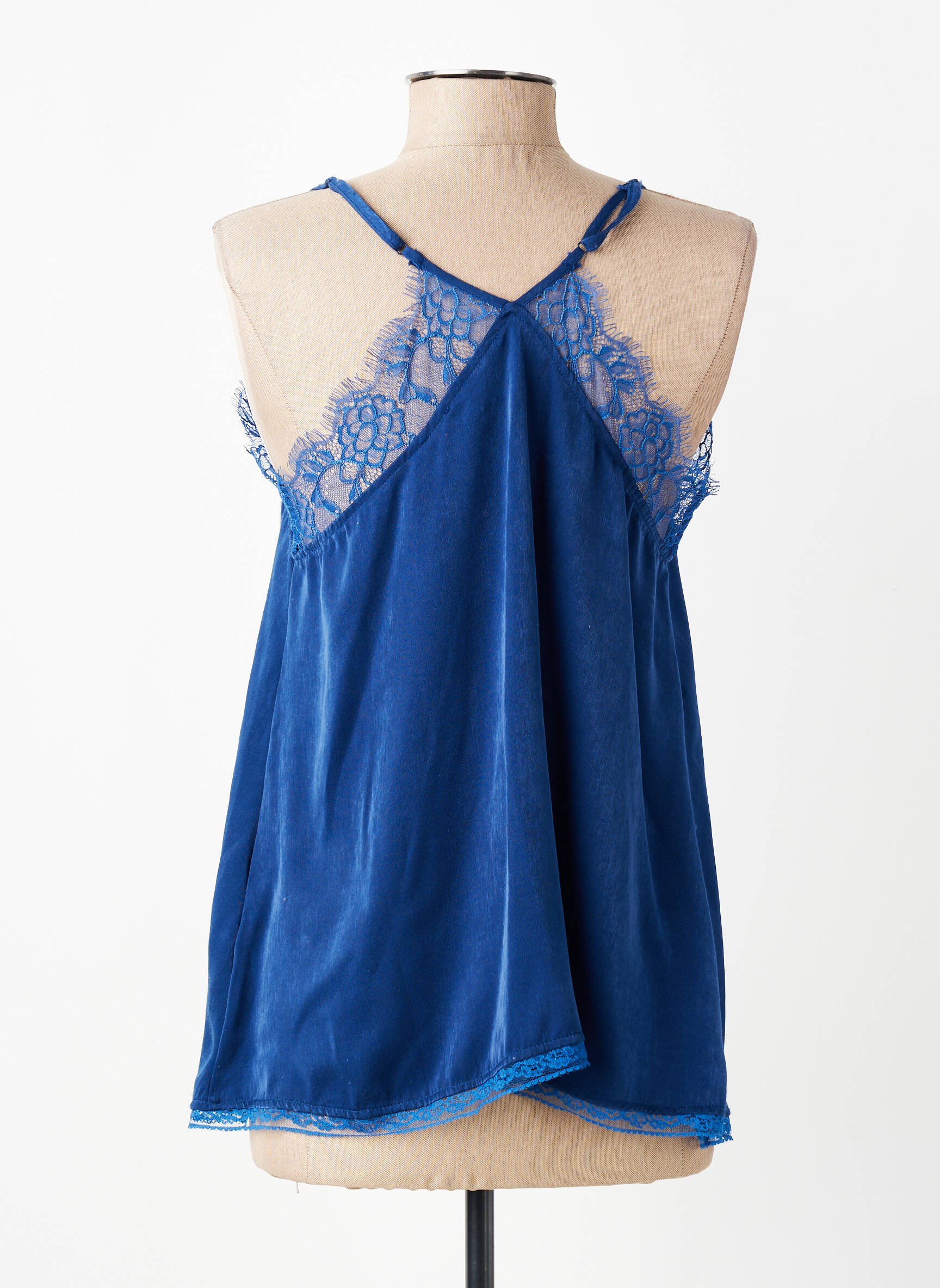 Top manches bretelles ajustables fines bretelles bleu SCHOOL RAG femme