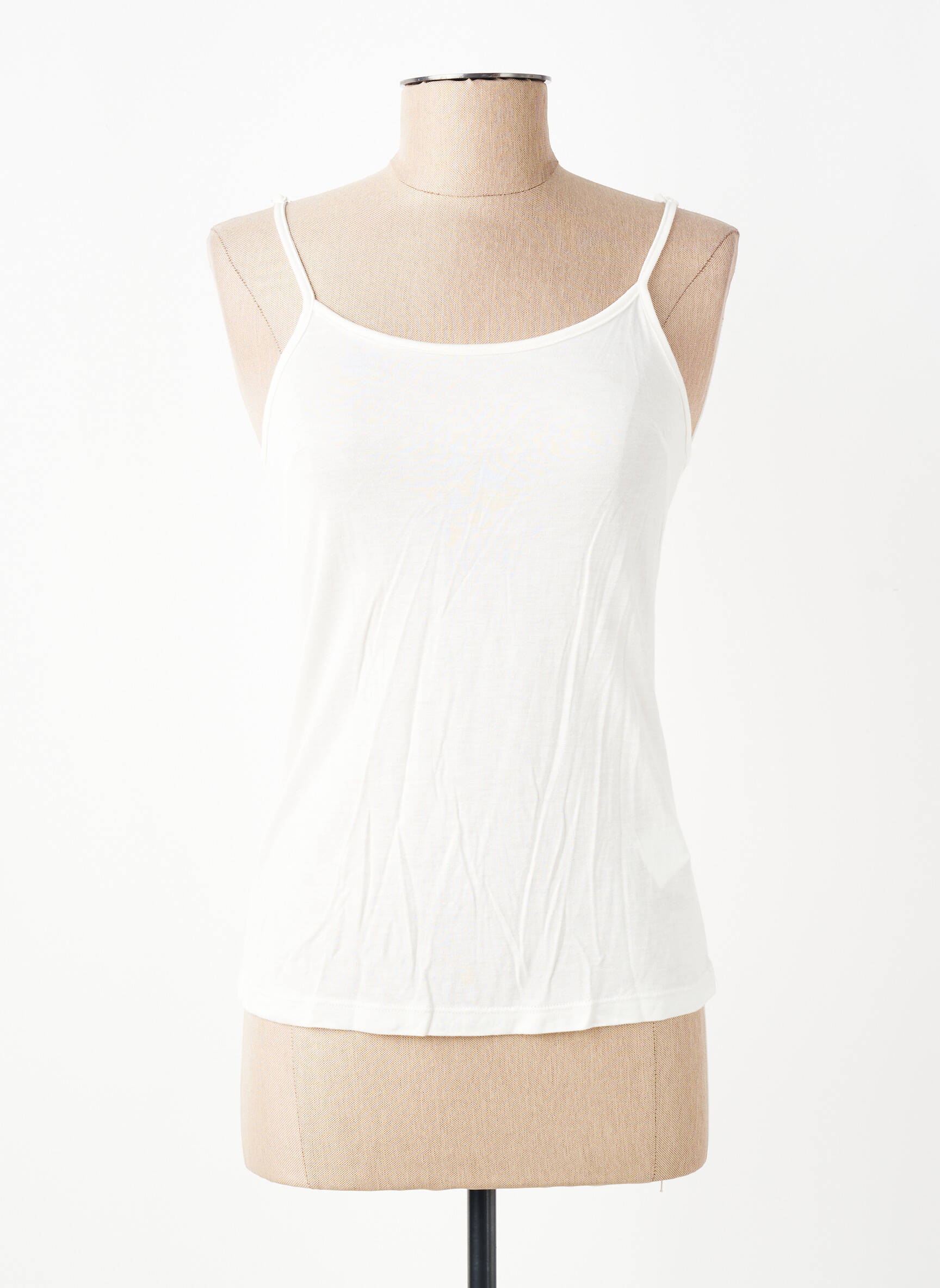 T-shirt stretch fines bretelles blanc LPB LES PETITES BOMBES  femme