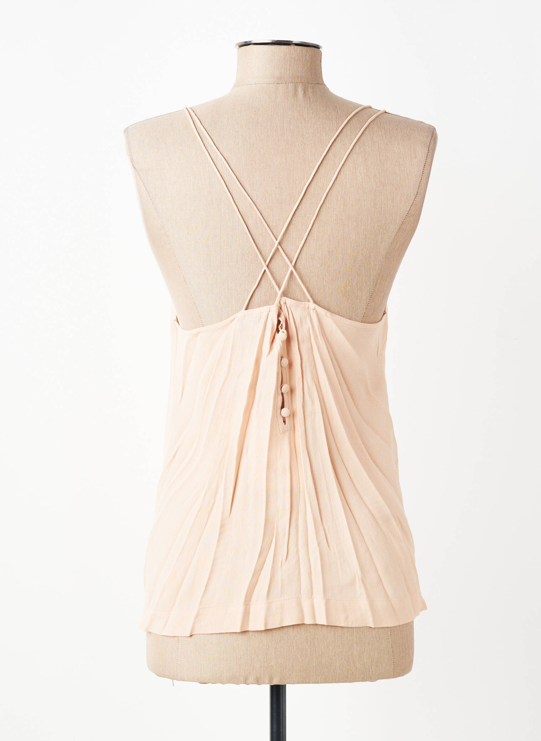 Top coupe fluide fines bretelles rose SUNCOO femme