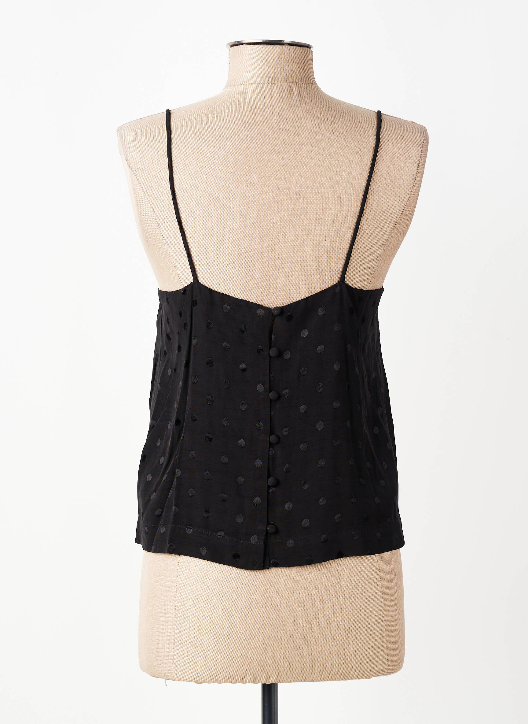 Top coupe cintrée sans manche noir SUNCOO femme