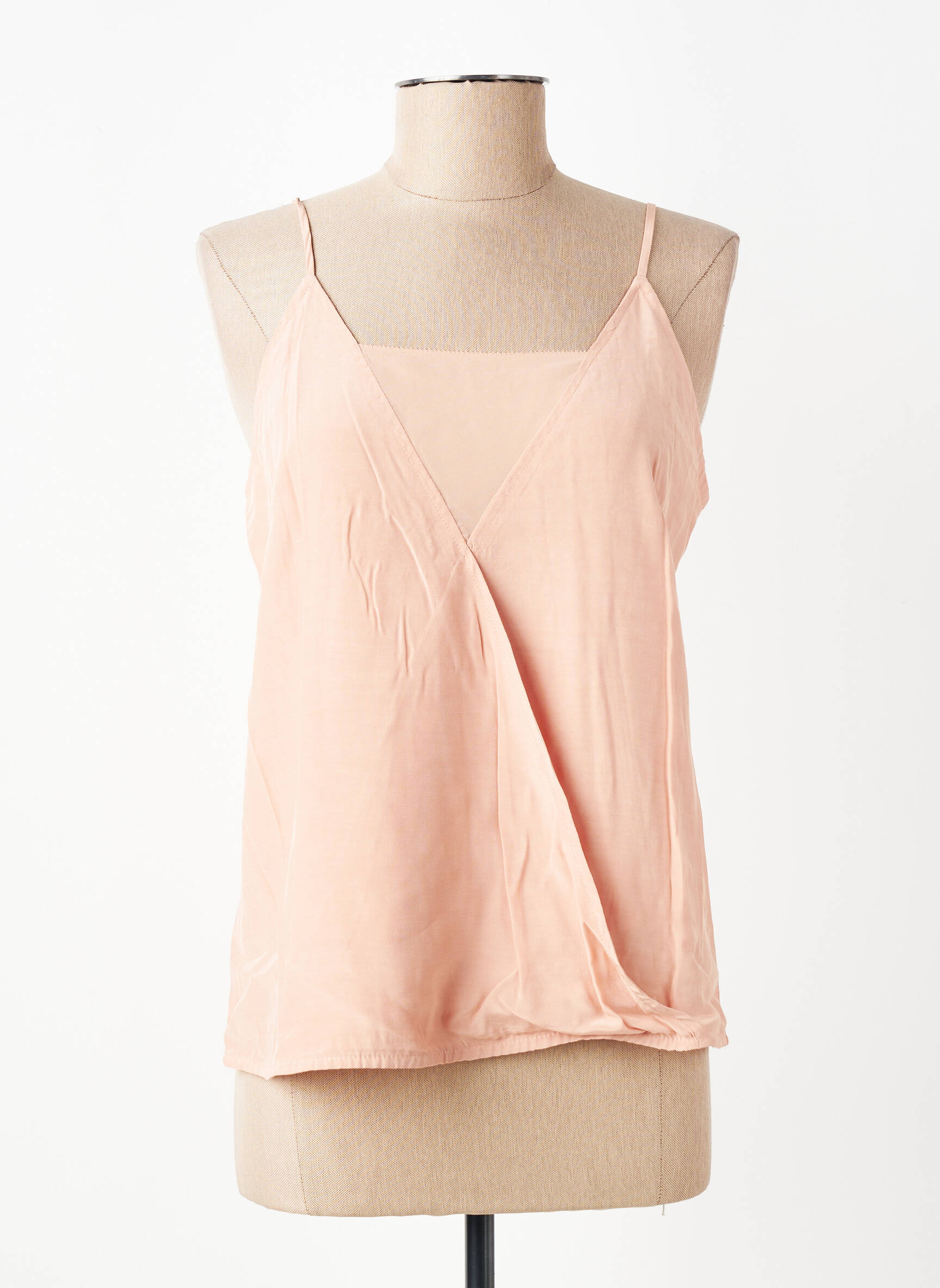 Top coupe cintrée fines bretelles rose SUNCOO femme