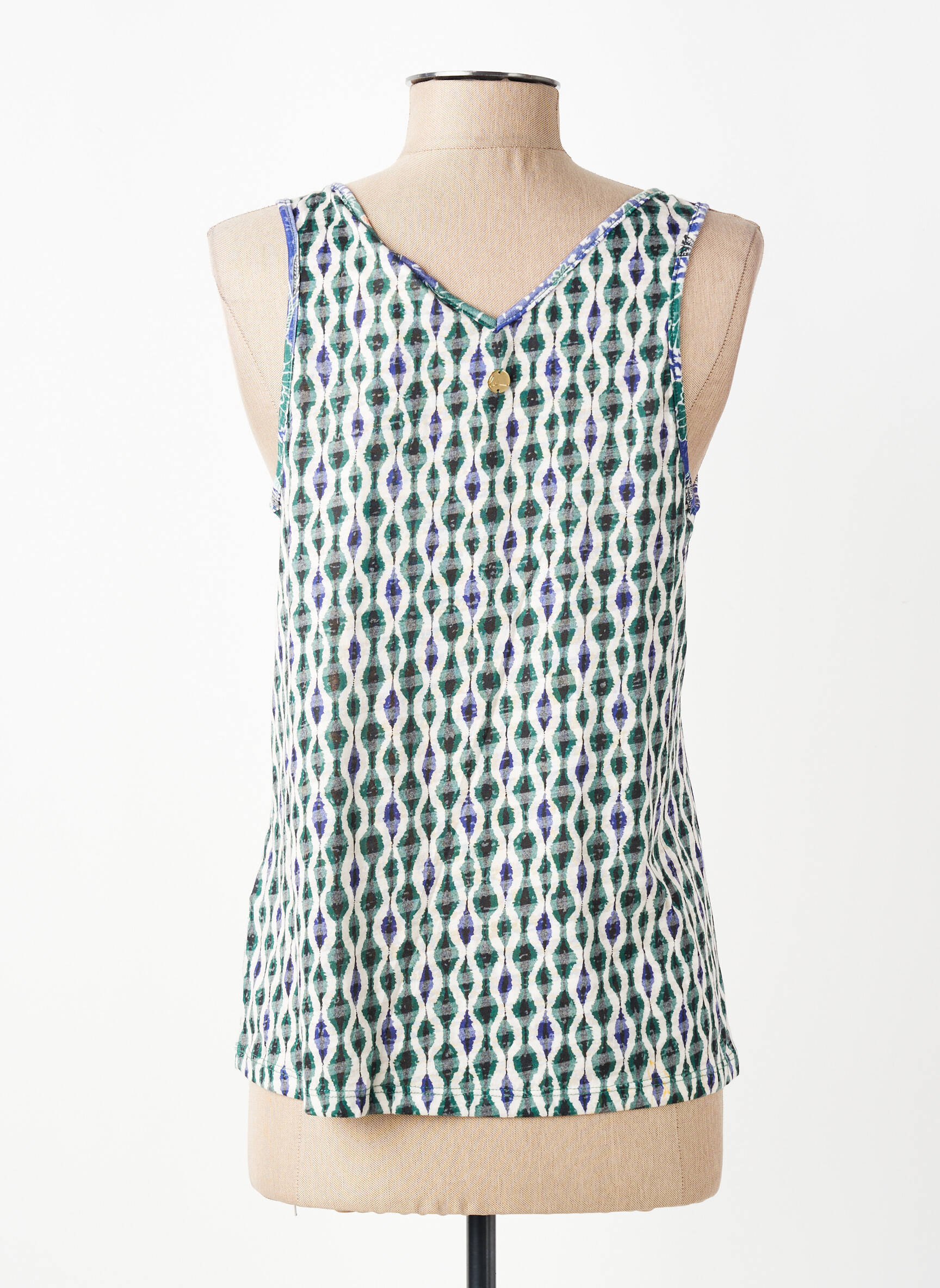 Top tissage jersey sans manche vert LOLA ESPELETA femme