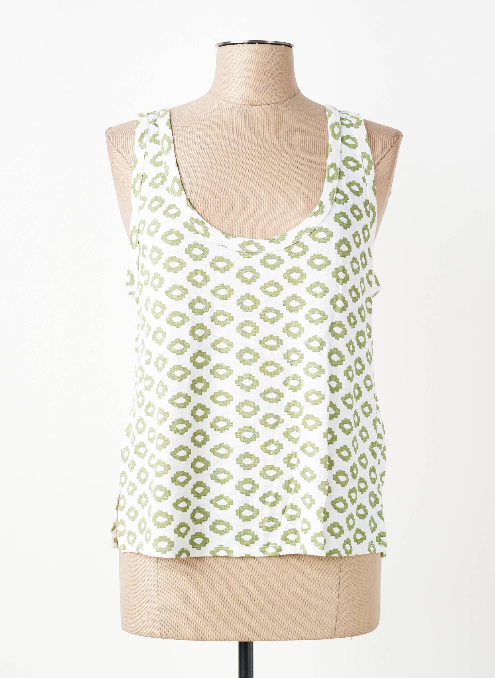 Top stretch sans manche vert MAJESTIC FILATURES femme