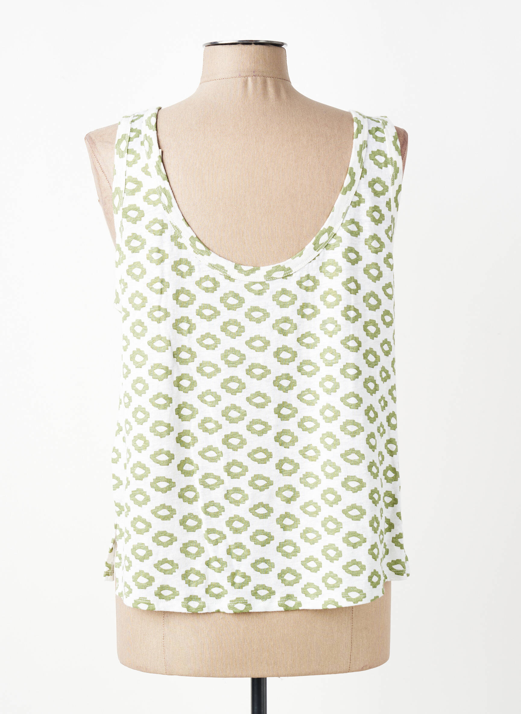 Top stretch sans manche vert MAJESTIC FILATURES femme
