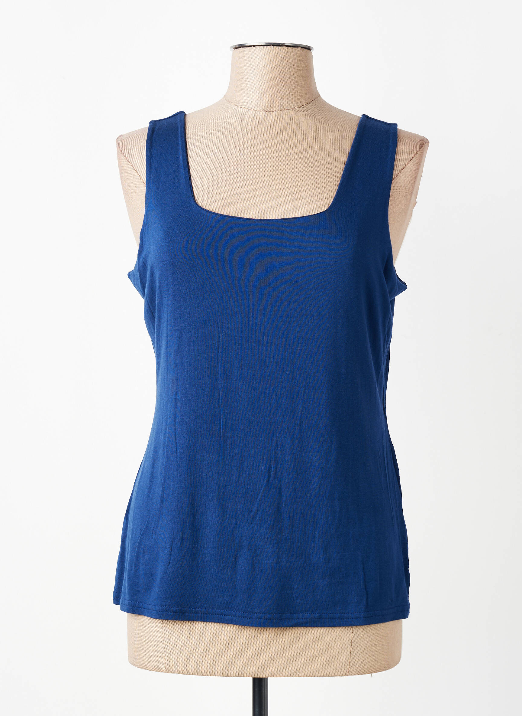 Top tissage jersey sans manche bleu VANGO femme