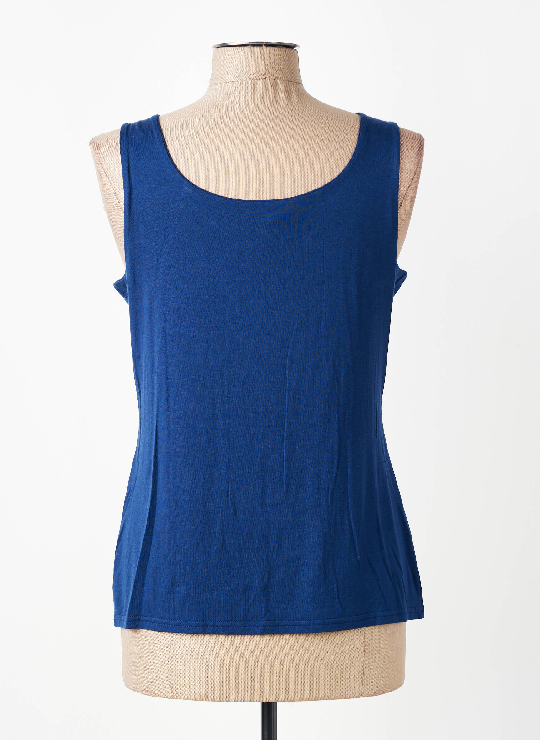 Top tissage jersey sans manche bleu VANGO femme