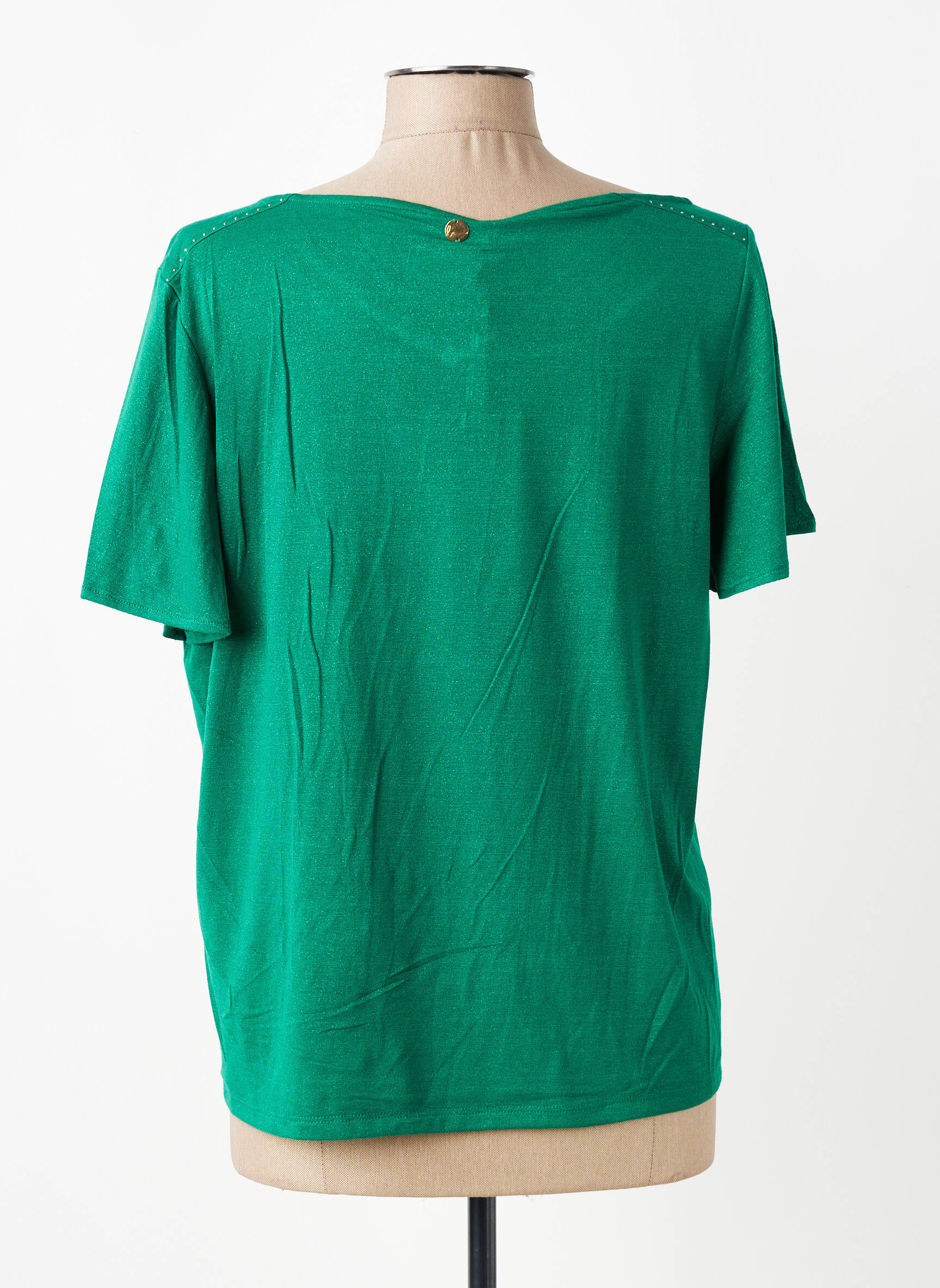 Top stretch manches courtes vert LOLA ESPELETA femme