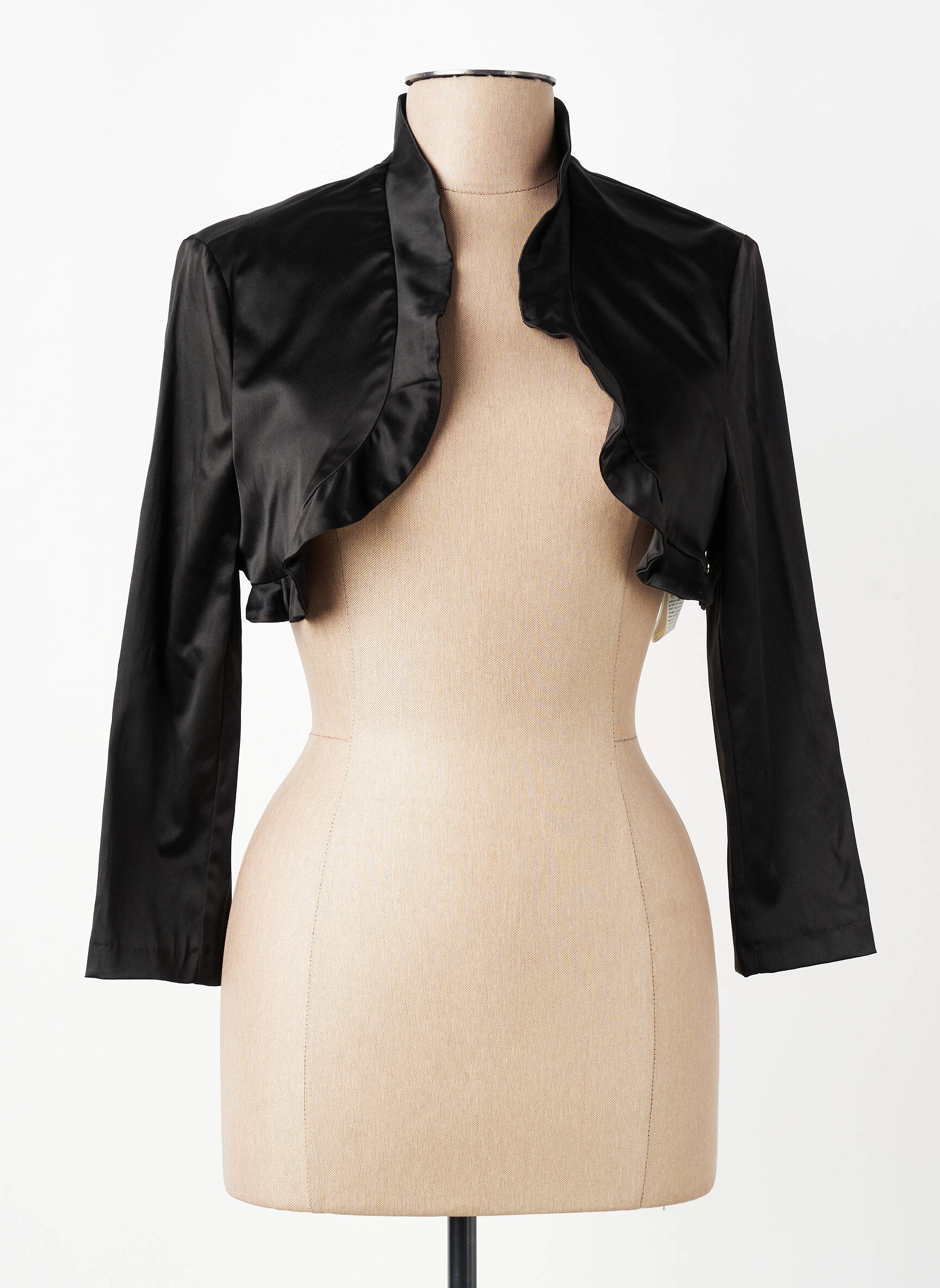 Boléro effet matière satinée noir RINASCIMENTO femme