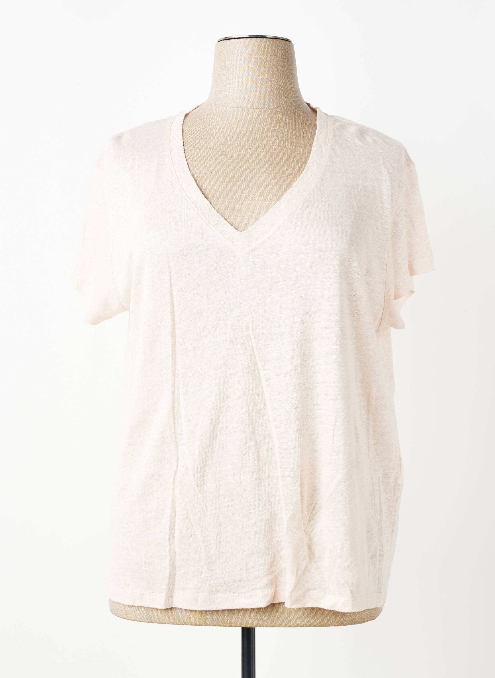Top stretch manches courtes rose KANOPE femme