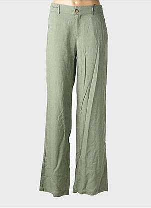 Pantalon droit tissage crêpe taille normale vert FREEMAN T.PORTER femme