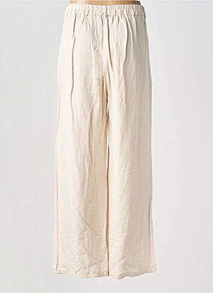 Pantalon large tissage crêpe taille normale beige VAN-DOS femme