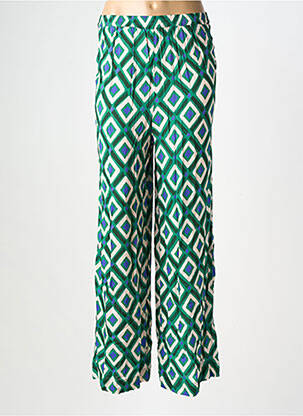 Pantalon large tissage popeline taille normale vert KANOPE femme