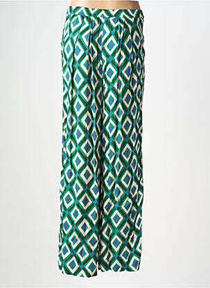 Pantalon large tissage popeline taille normale vert KANOPE femme