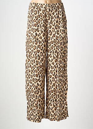 Pantalon large tissage popeline taille normale beige KANOPE femme