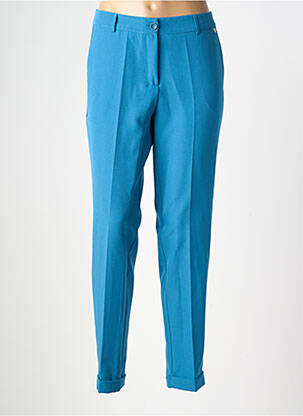 Pantalon droit tissage popeline taille normale bleu AMELIE & AMELIE femme