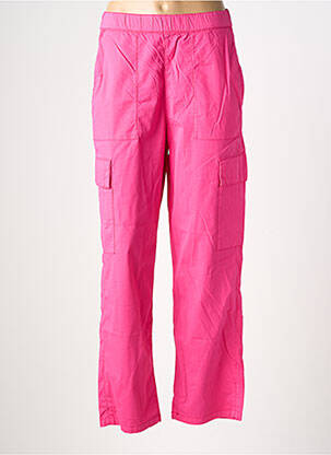 Pantalon cargo coupe droite taille normale rose REIKO femme