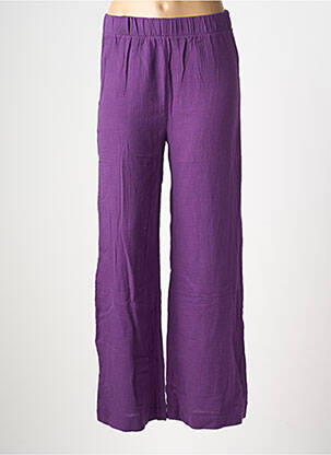 Pantalon large tissage crêpe taille normale violet RUE MAZARINE femme