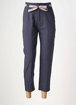 Pantalon 7/8 taille haute taille haute bleu SUNCOO femme