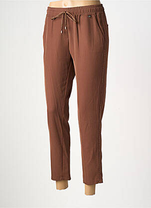 Pantalon 7/8 taille élastique taille normale marron AMELIE & AMELIE femme