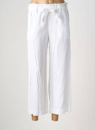 Pantalon 7/8 tissage popeline taille normale blanc KANOPE femme