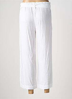 Pantalon 7/8 tissage popeline taille normale blanc KANOPE femme