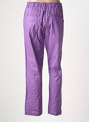 Pantalon droit tissage popeline taille normale violet YERSE femme