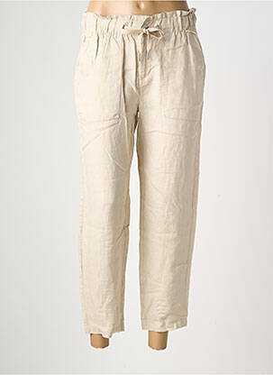 Pantalon 7/8 taille haute taille haute beige STREET ONE femme