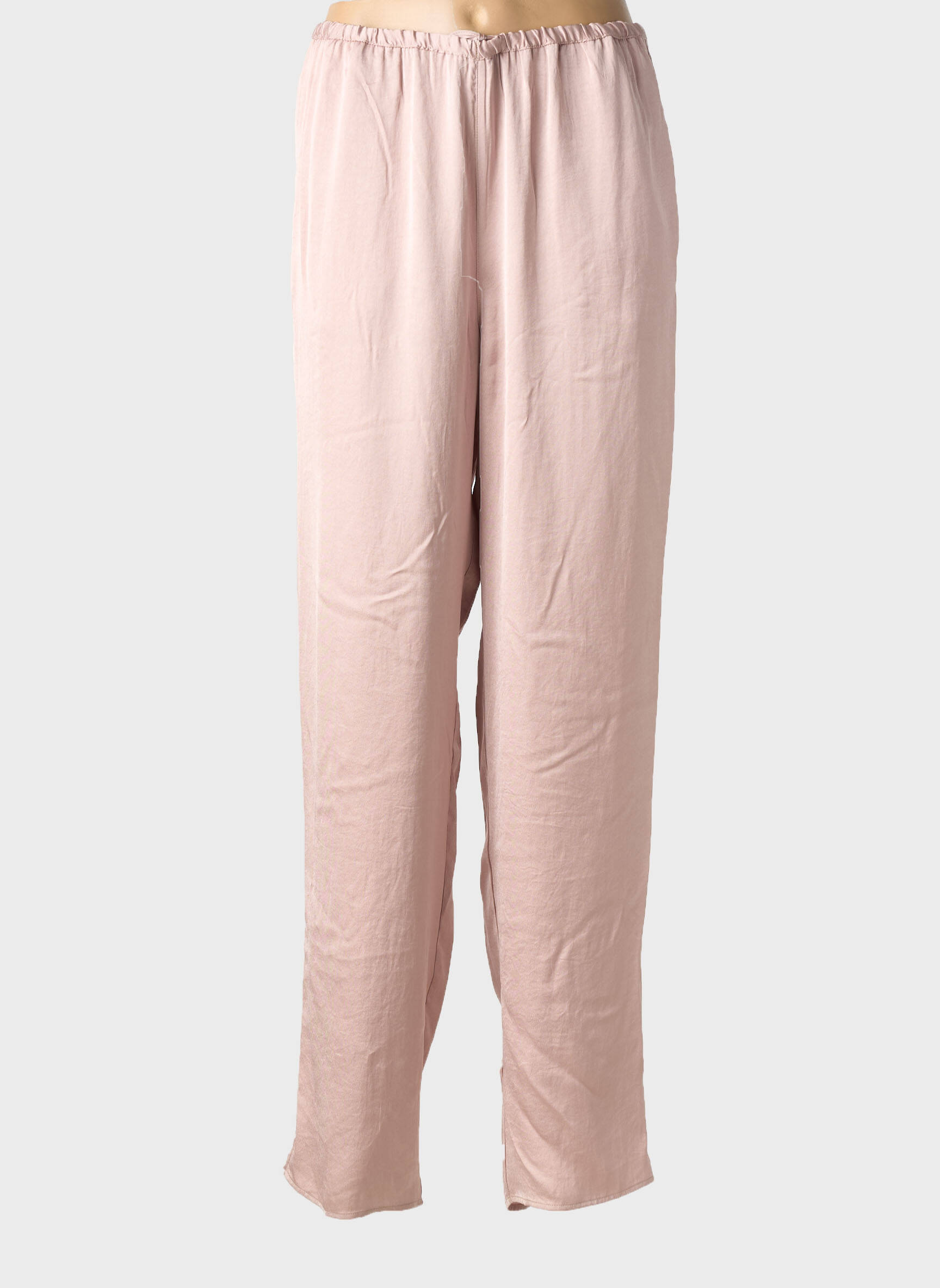 Pantalon droit taille élastique taille normale rose AMERICAN VINTAGE femme