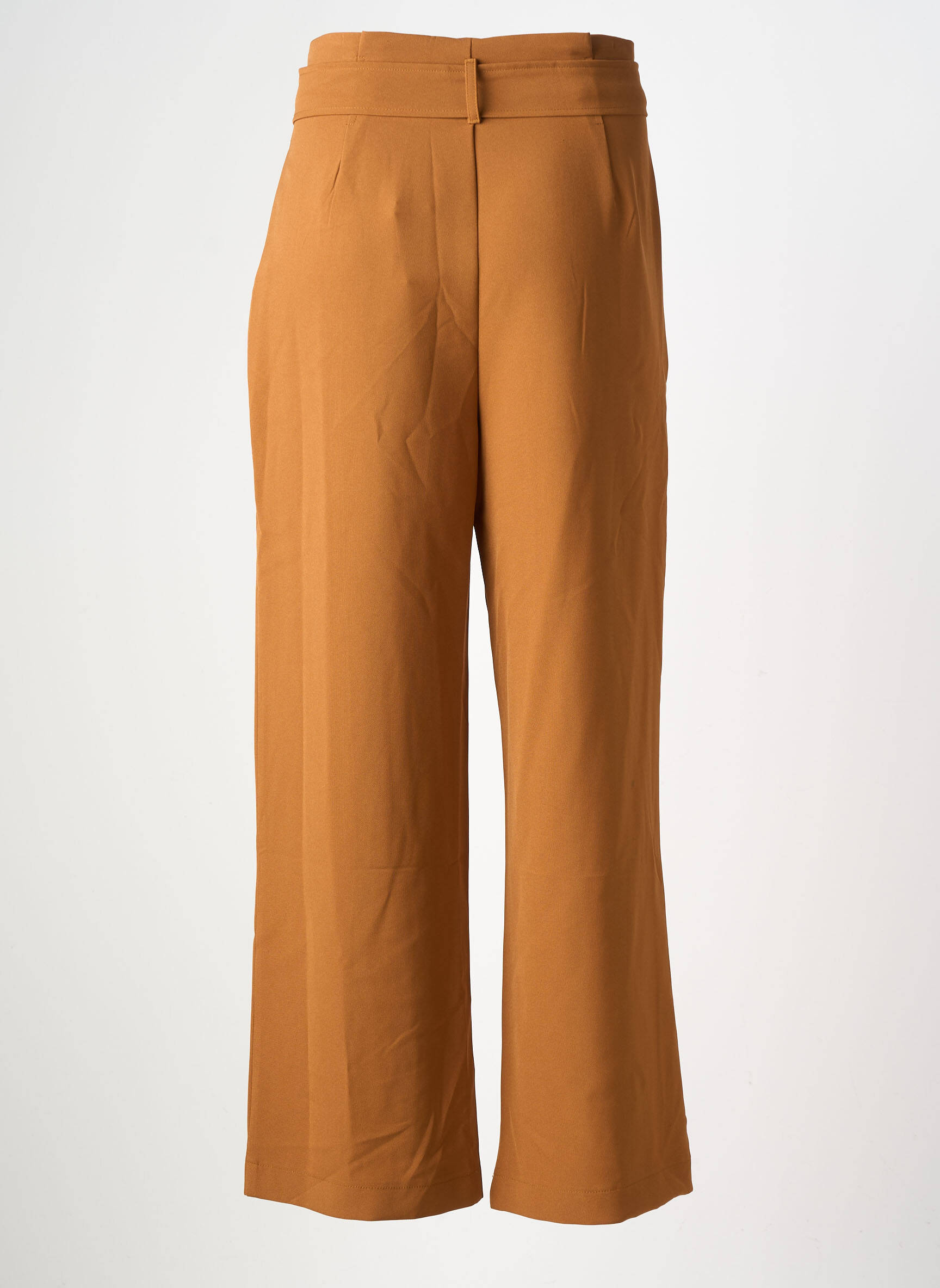 Pantalon large tissage crêpe taille haute marron CHERRY PARIS femme