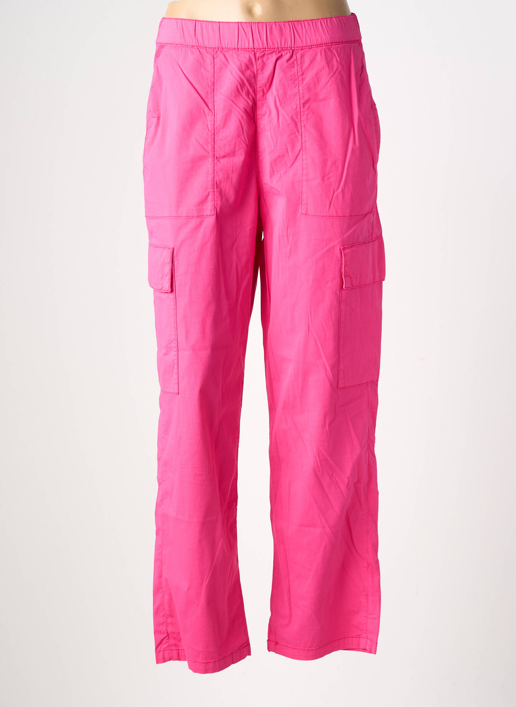 Pantalon cargo coupe droite taille normale rose REIKO femme