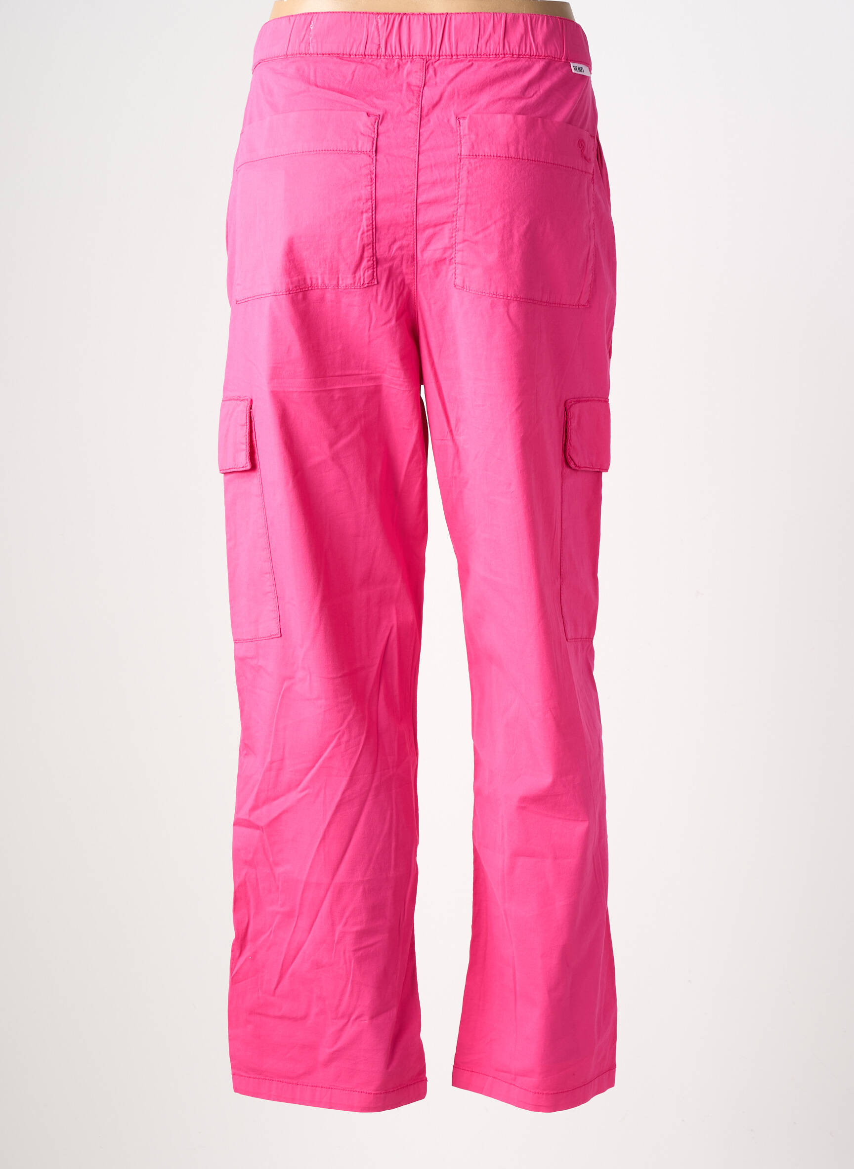 Pantalon cargo coupe droite taille normale rose REIKO femme