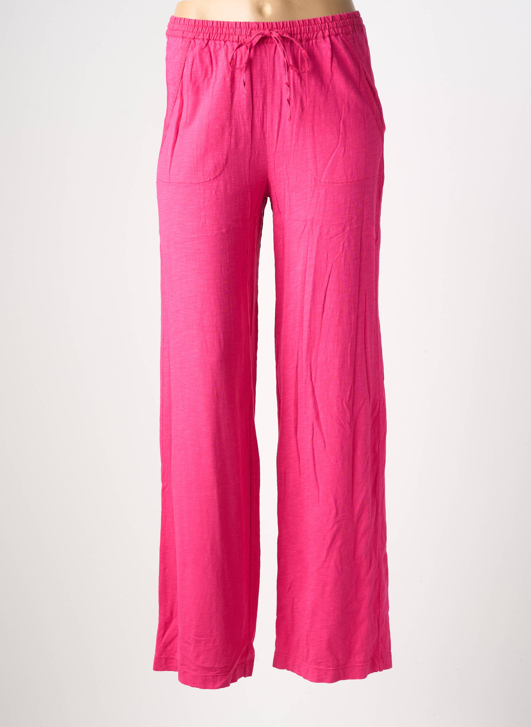 Pantalon large tissage crêpe taille normale rose YERSE femme