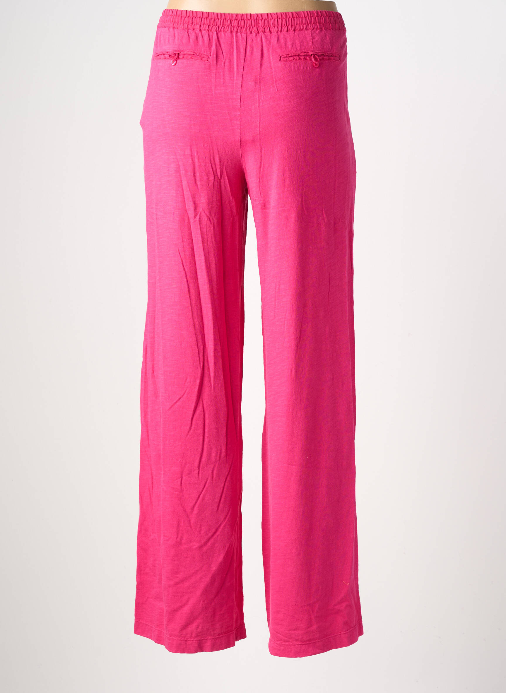 Pantalon large tissage crêpe taille normale rose YERSE femme