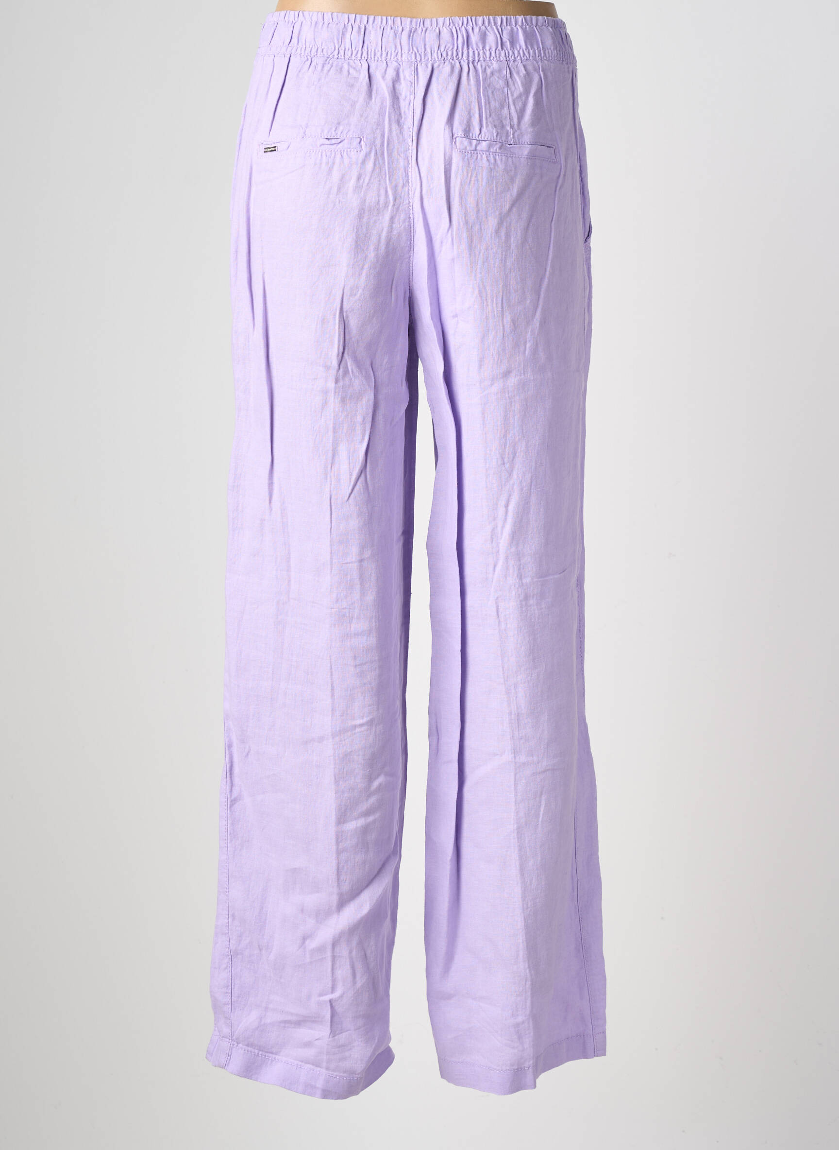 Pantalon large tissage crêpe taille haute violet STREET ONE femme