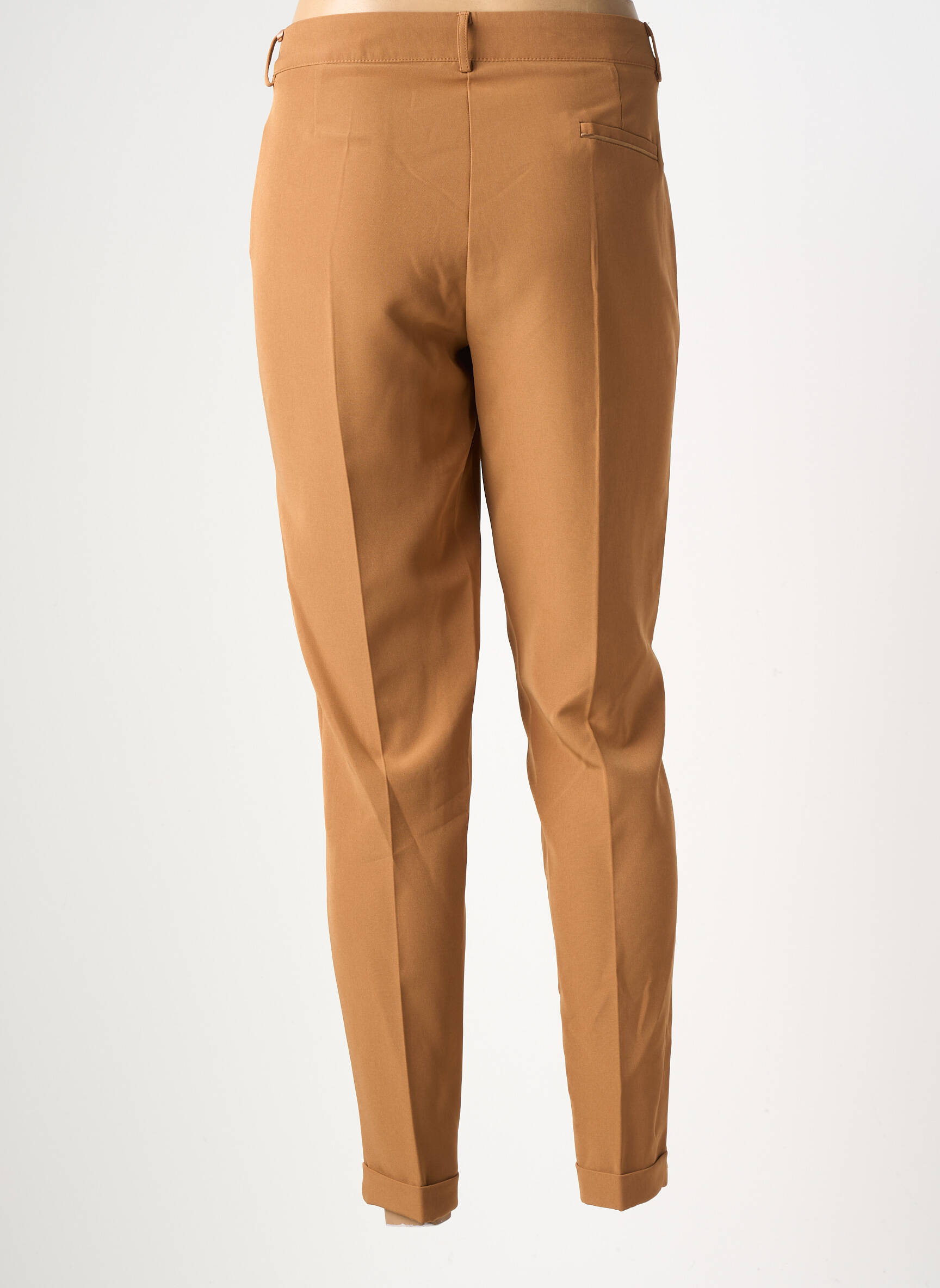 Pantalon slim taille élastique taille normale marron AMELIE & AMELIE femme