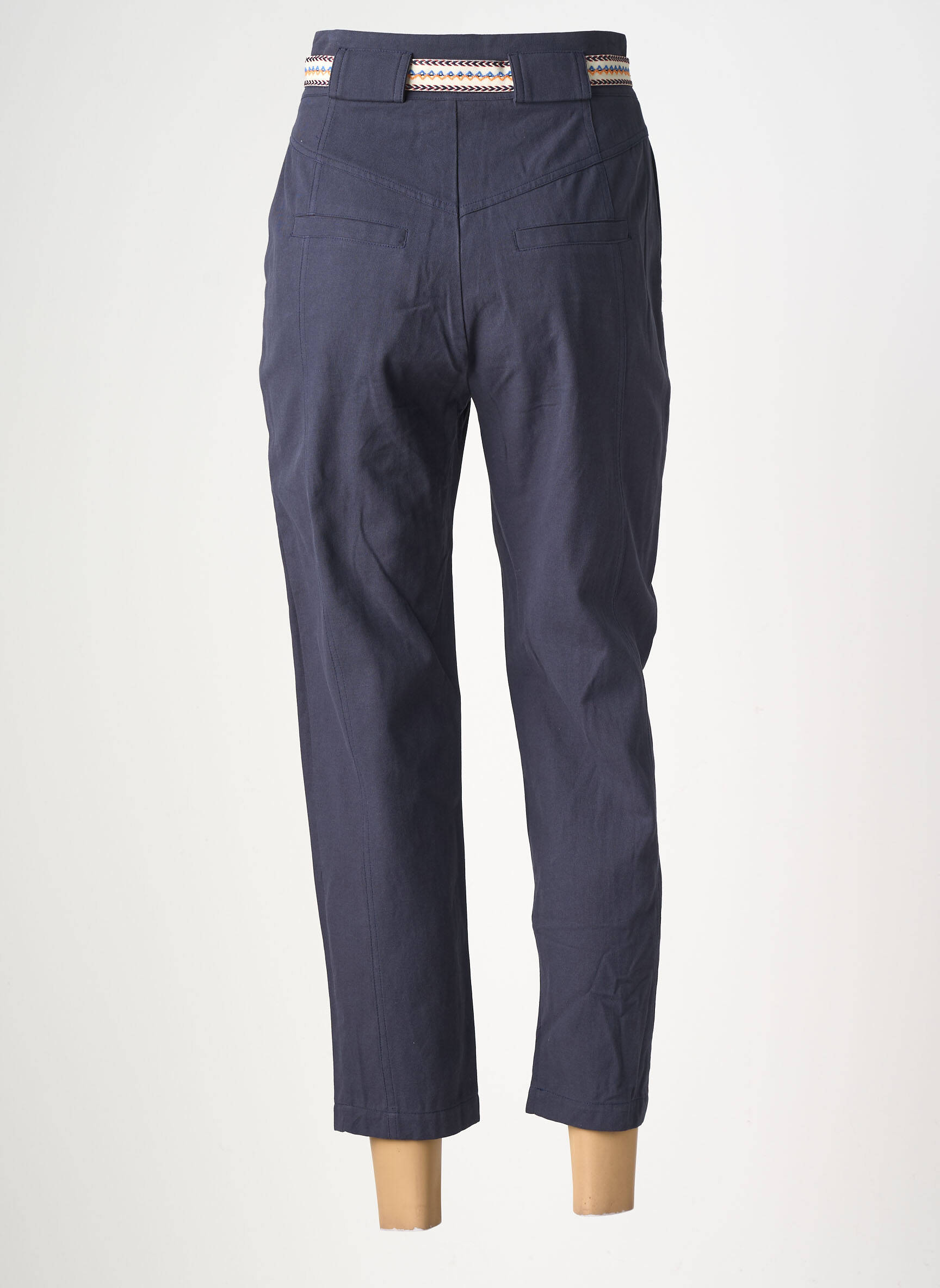 Pantalon 7/8 taille haute taille haute bleu SUNCOO femme