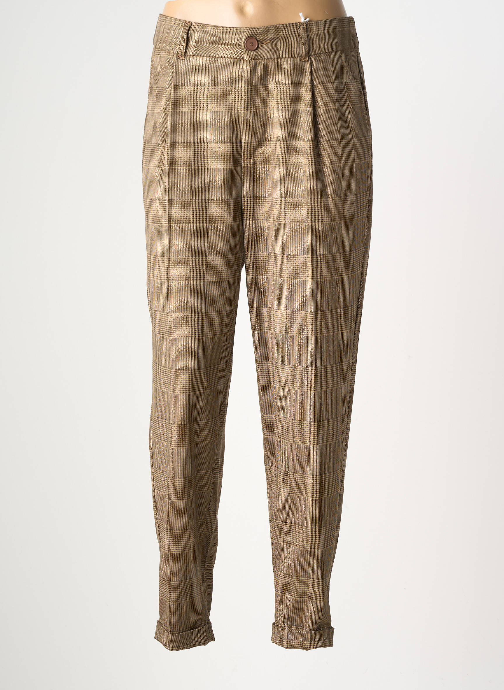 Pantalon chino stretch taille haute or KANOPE femme