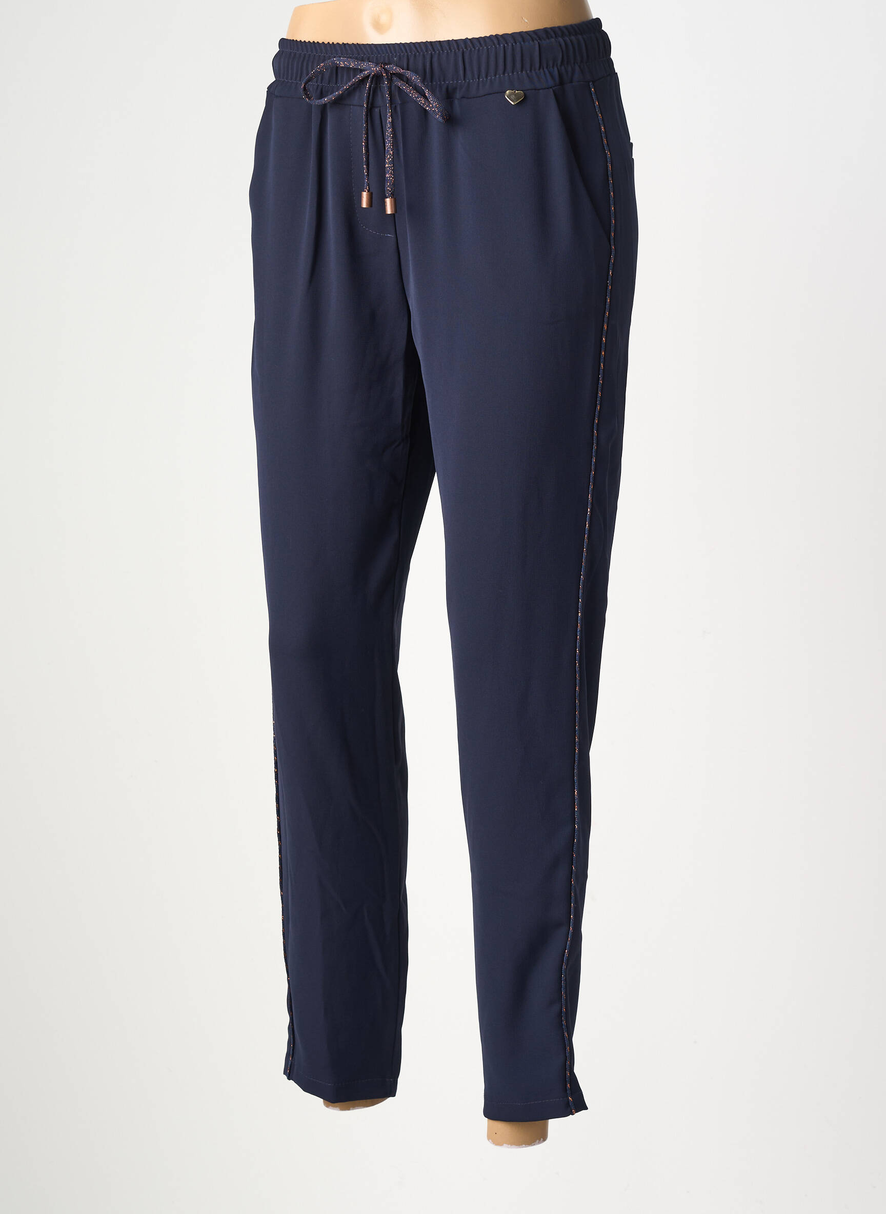 Pantalon 7/8 taille élastique taille normale bleu AMELIE & AMELIE femme