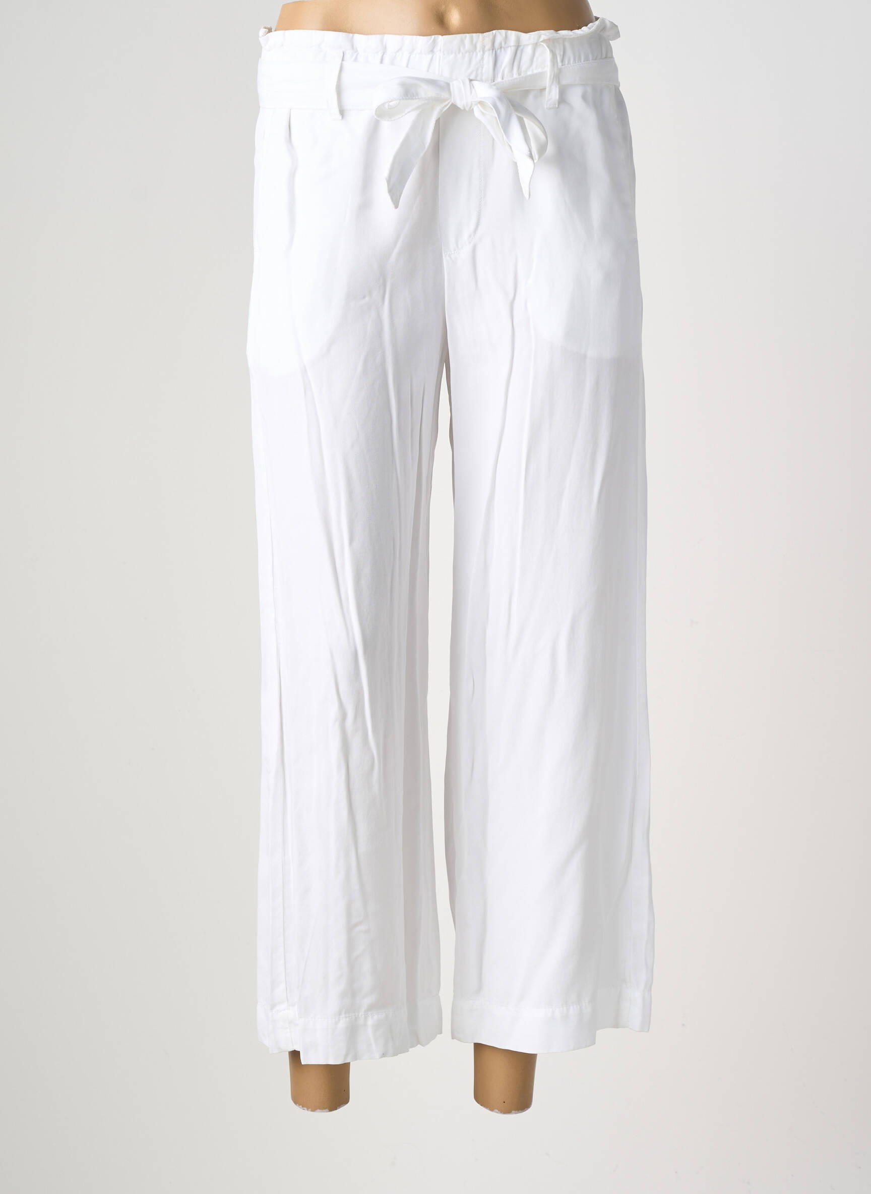 Pantalon 7/8 taille élastique taille normale blanc KANOPE femme