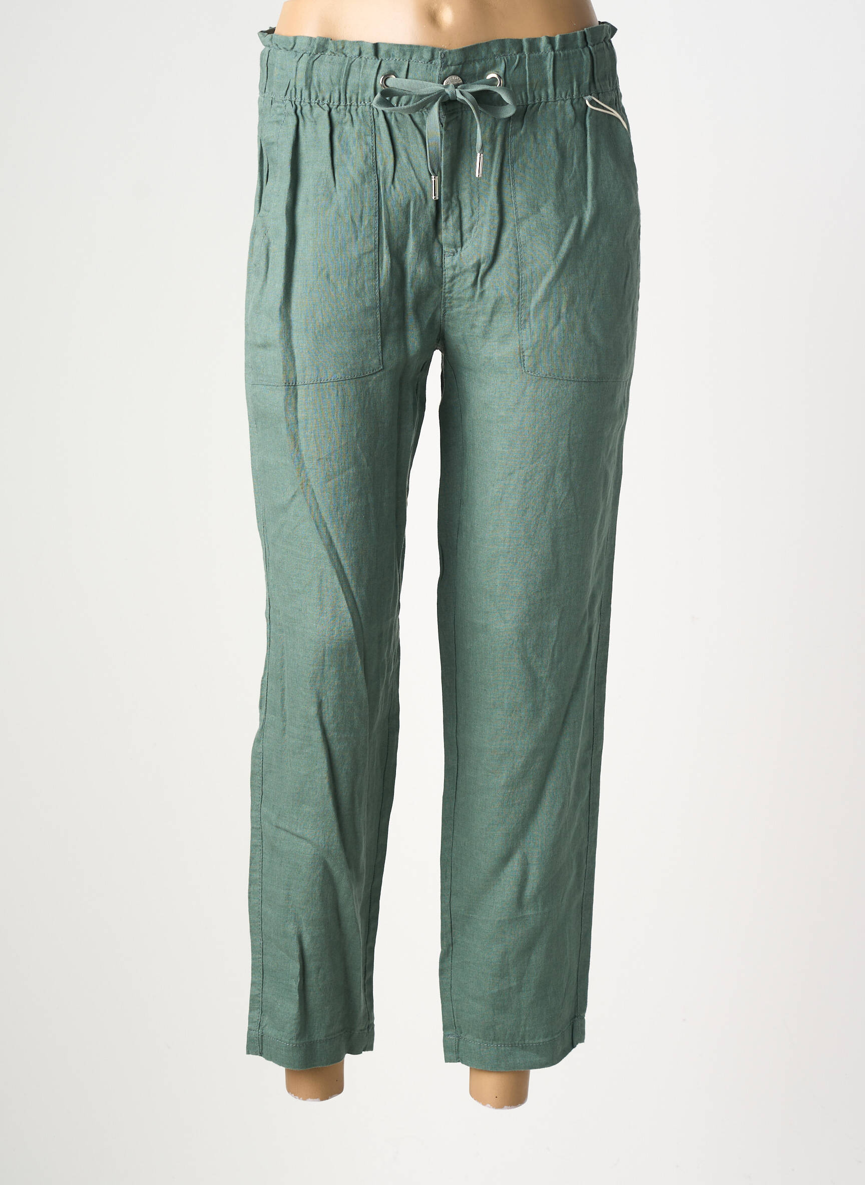 Pantalon 7/8 taille haute taille haute vert STREET ONE femme