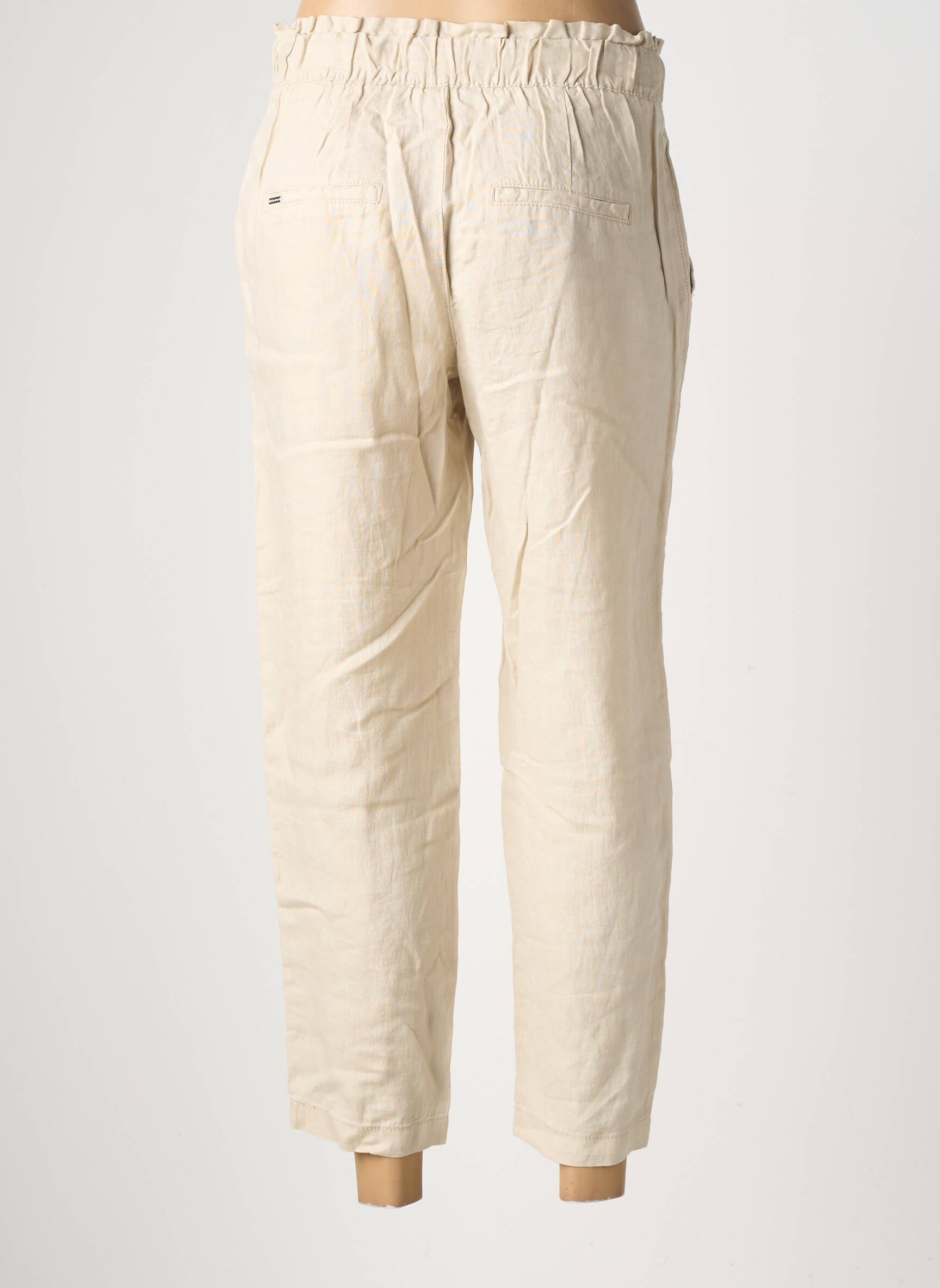 Pantalon 7/8 taille haute taille haute beige STREET ONE femme