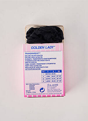 Collants tissage transparent noir GOLDEN LADY femme