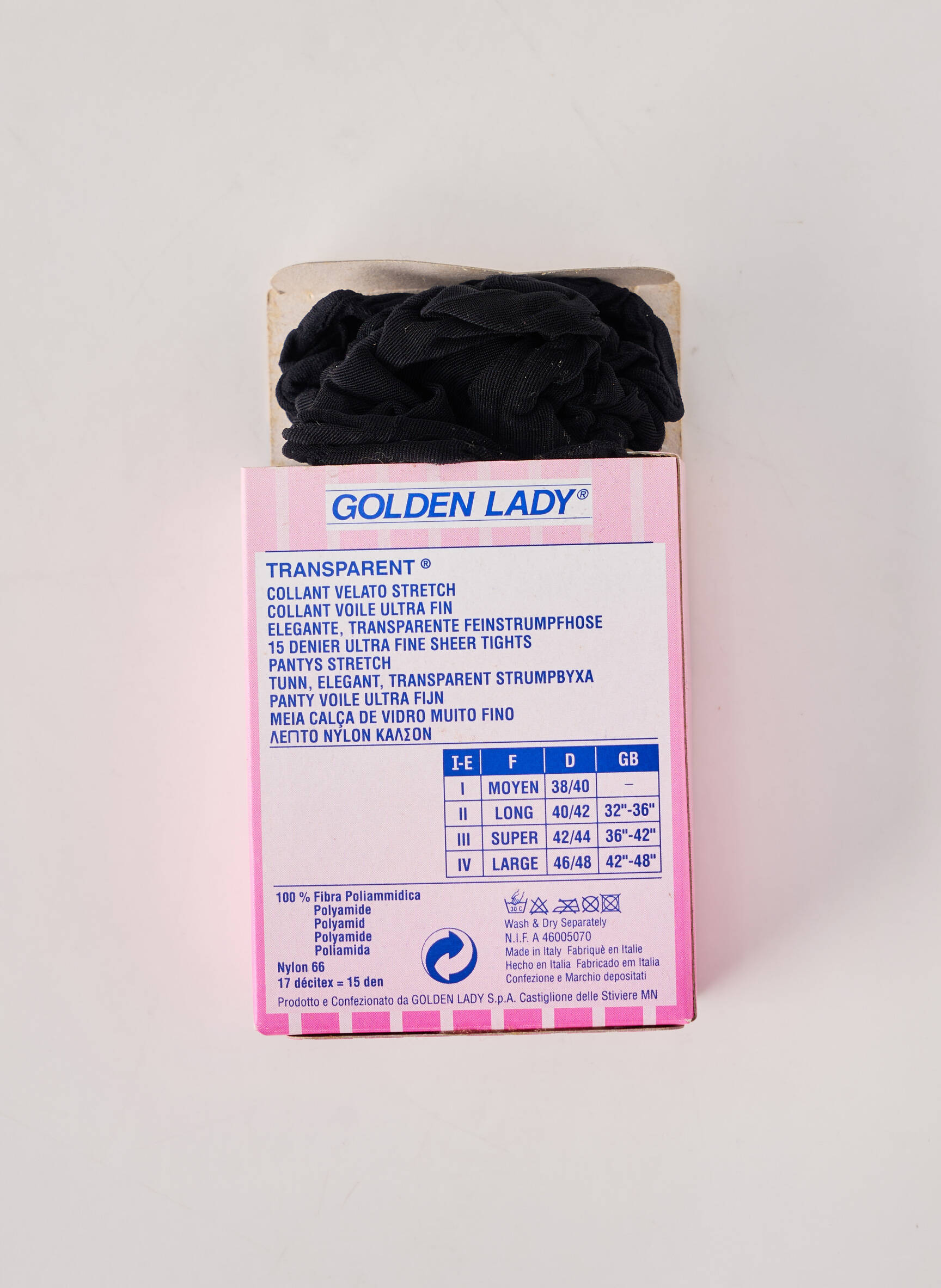 Collants tissage transparent noir GOLDEN LADY femme