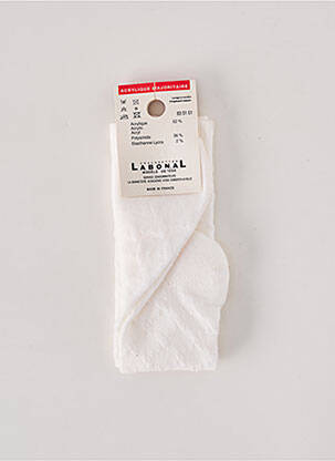 Chaussettes coutures renforcées blanc LABONAL fille