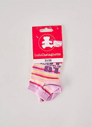 Chaussettes imprimé rayures violet LULU CASTAGNETTE fille