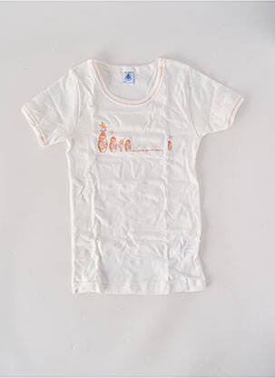 T-shirt stretch manches courtes blanc PETIT BATEAU fille