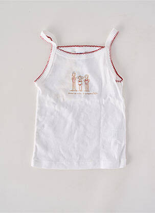 T-shirt stretch fines bretelles blanc PETIT BATEAU fille